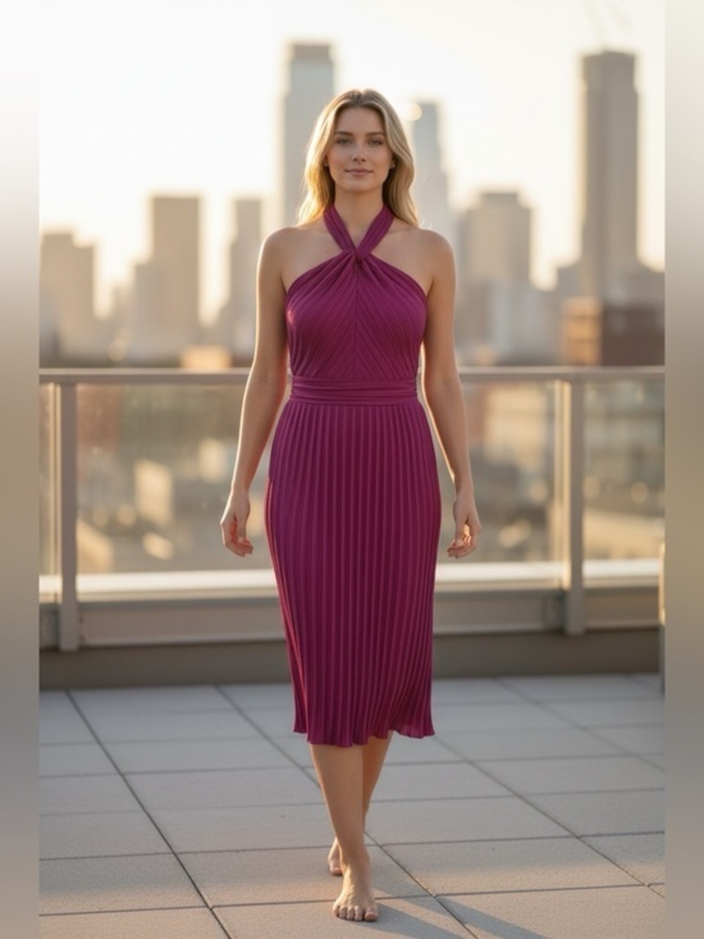 Kirious Fuschia Halter Dress
